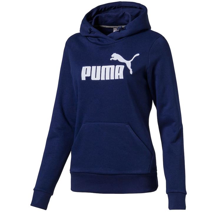 Women's Puma Elevated Logo Graphic Hoodie, Size: Small, Blue