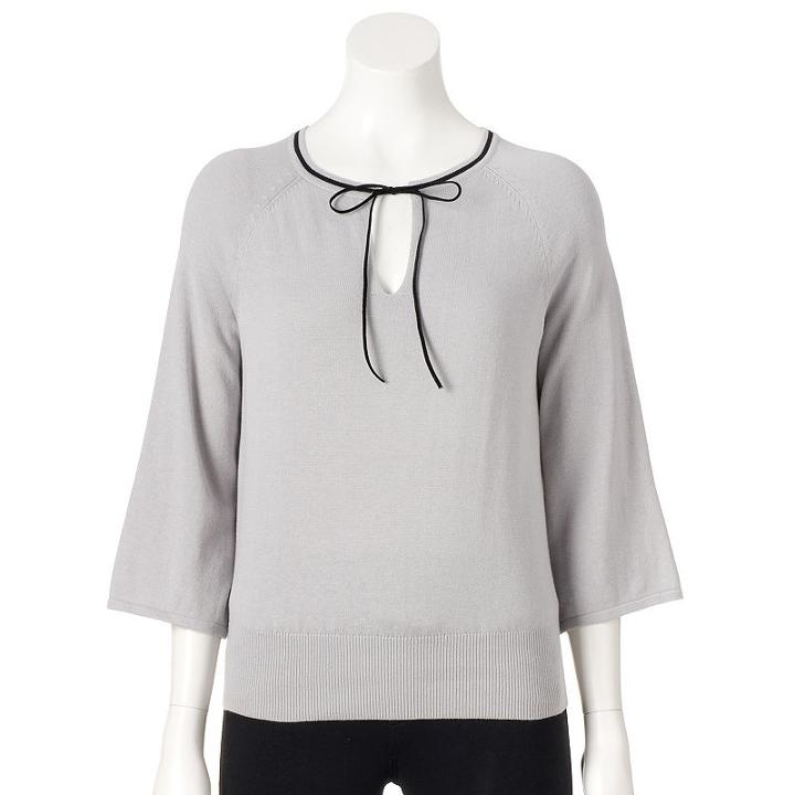 Women's Lc Lauren Conrad Splitneck Sweater, Size: Xl, Med Grey