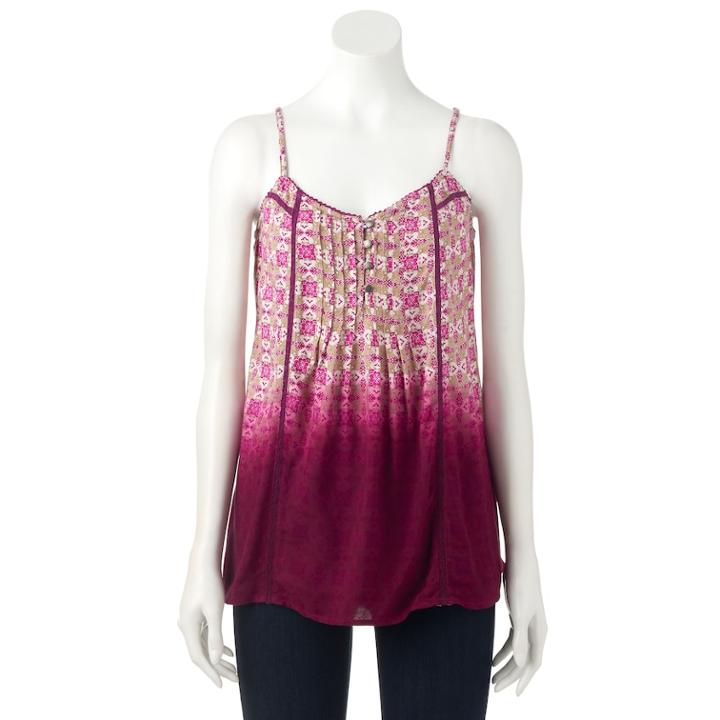 Women's Sonoma Goods For Life&trade; Pintuck Camisole, Size: Medium, Dark Pink