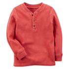 Boys 4-7 Carter's Thermal Henley Tee, Size: 5, Red