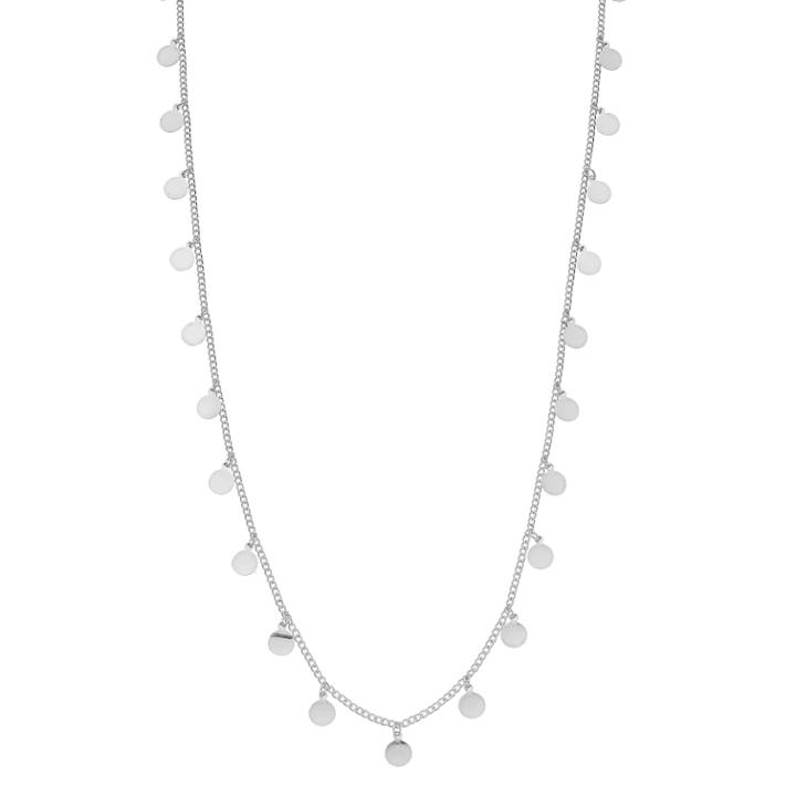 Disc Long Nickel Free Necklace, Women's, Silver