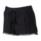 Juniors' Rewind Pom-pom Hem Linen Shorts, Girl's, Size: Xs, Oxford