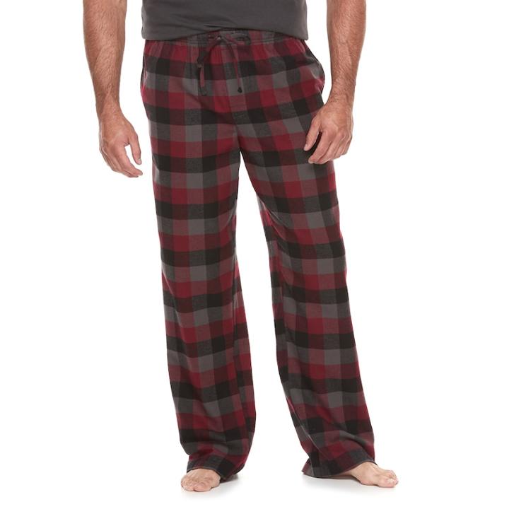 Big & Tall Croft & Barrow&reg; Plaid Flannel Lounge Pants, Men's, Size: Xl Tall, Red