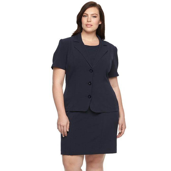 Plus Size Briggs Bi-stretch Jacket, Women's, Size: 24 W, Blue (navy)