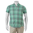 Big & Tall Sonoma Goods For Life&trade; Flexwear Modern-fit Plaid Button-down Shirt, Men's, Size: 2xb, Med Green