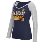 Women's Adidas Los Angeles Galaxy Stack Striped Tee, Size: Large, Blue (navy)