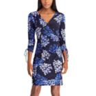 Women's Chaps Floral Jersey Sheath Dress, Size: Large, Blue (navy)