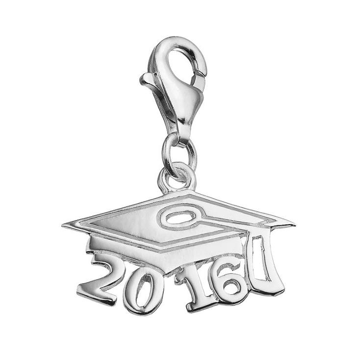 Personal Charm Sterling Silver 2016 Graduation Cap Charm, Women's