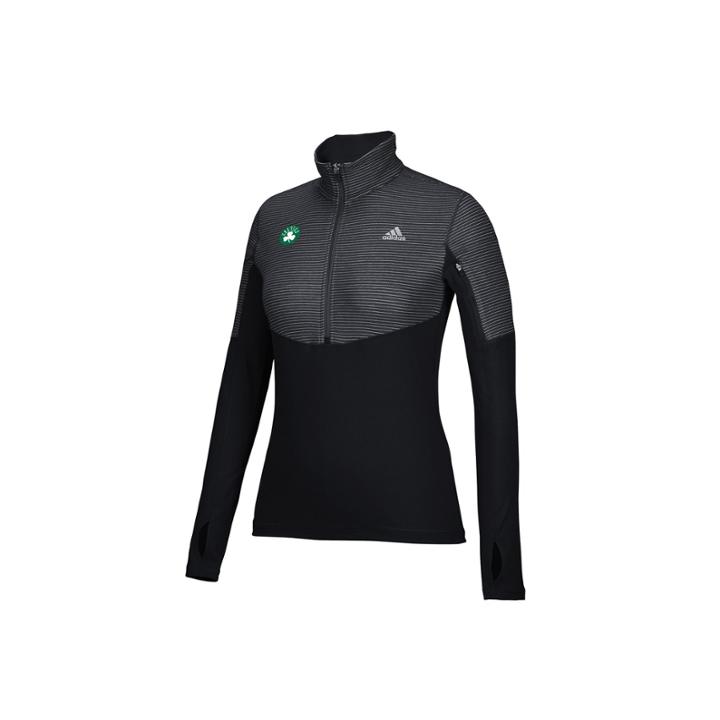 Women's Adidas Boston Celtics Team Logo 1/2-zip Pullover, Size: Large, Black