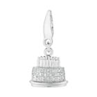 Sterling Silver Diamond Accent Birthday Cake Charm, Women's, Grey
