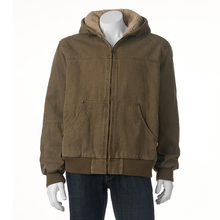 Big & Tall Levi's Sherpa-lined Canvas Bomber Jacket, Men's, Size: Xl Tall, Dark Beige