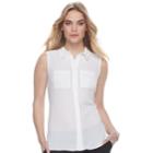 Women's Apt. 9&reg; Georgette Blouse, Size: Small, White