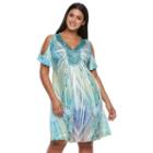 Plus Size World Unity Embellished Cold-shoulder Dress, Women's, Size: 0x, Med Green