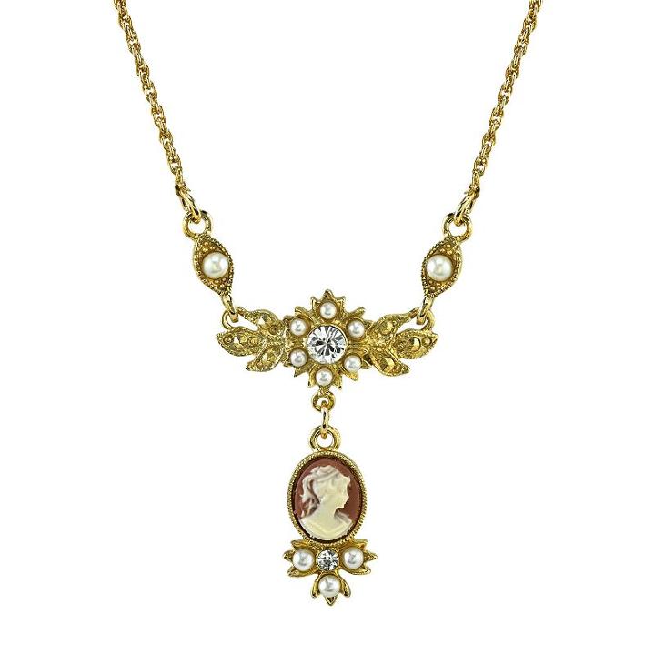 Downton Abbey Cameo Necklace, Women's, Size: 16, Multicolor