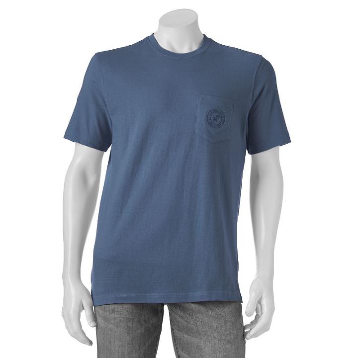 Men's Caribbean Joe Pocket Tee, Size: Large, Blue Other