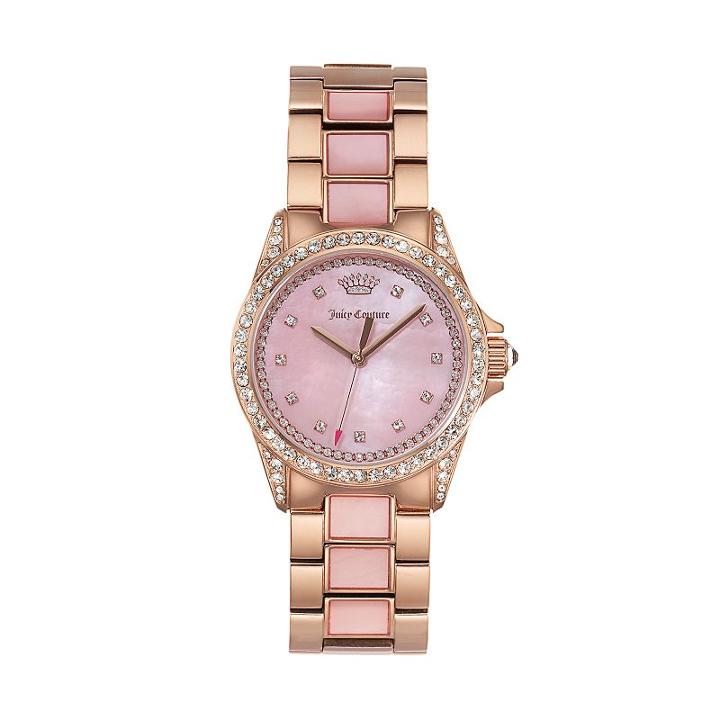 Juicy Couture Women's Charlotte Crystal & Mother-of-pearl Stainless Steel Watch - 1901499, Size: Medium, Multicolor