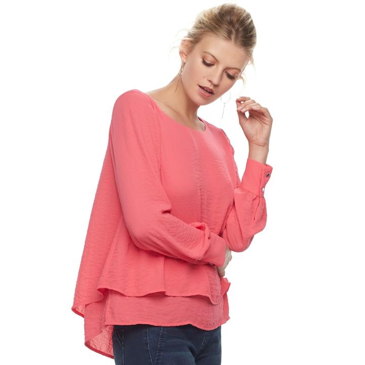 Women's Apt. 9&reg; Tiered Top, Size: Xl, Med Pink