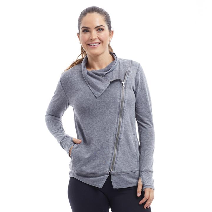 Women's Balance Collection Mayven Thumb Hole Jacket, Size: Small, Med Grey