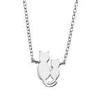 Sterling Silver Cat Necklace, Women's, Grey