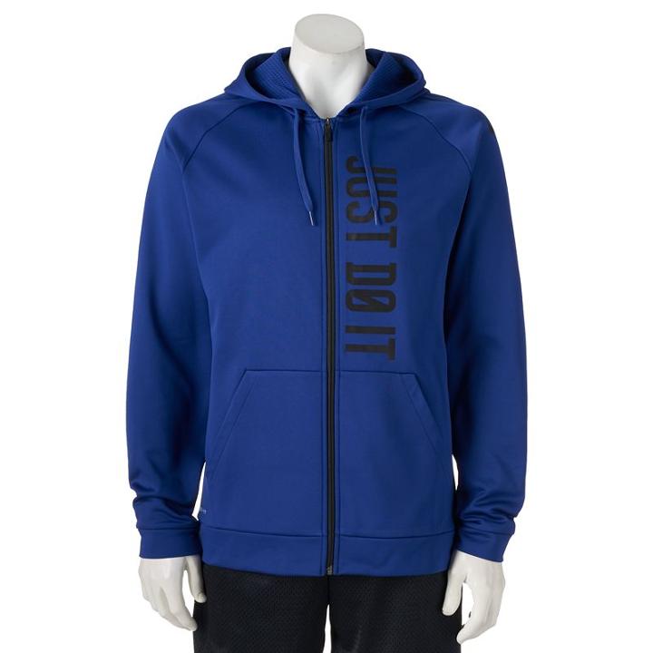 Men's Nike Therma Fleece Hoodie, Size: Large, Light Blue