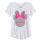 Disney's Minnie Mouse Girls 7-16 Glitter Head Graphic Tee, Girl's, Size: Medium, White