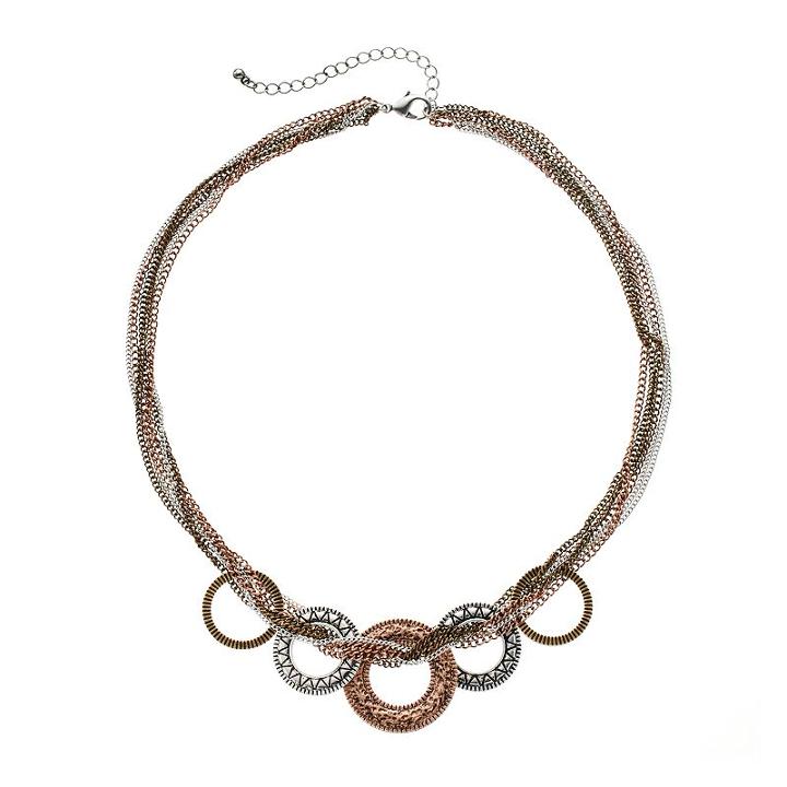 Apt. 9 Textured Ring Multistrand Necklace, Women's, Multicolor