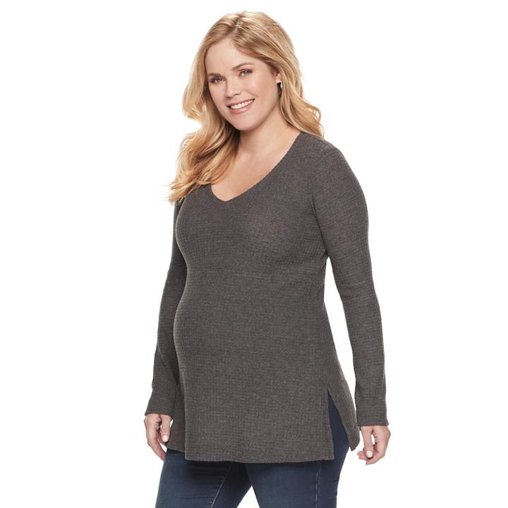 Maternity A:glow Vented V-neck Top, Women's, Size: L-mat, Black