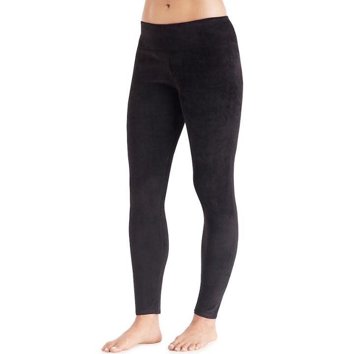 Plus Size Cuddl Duds Double Plush Velour Leggings, Women's, Size: 1xl, Black