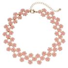 Pink Flower Choker Necklace, Women's, Med Pink