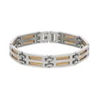 Men's 1913 Two Tone Stainless Steel Cable Bracelet, Silver
