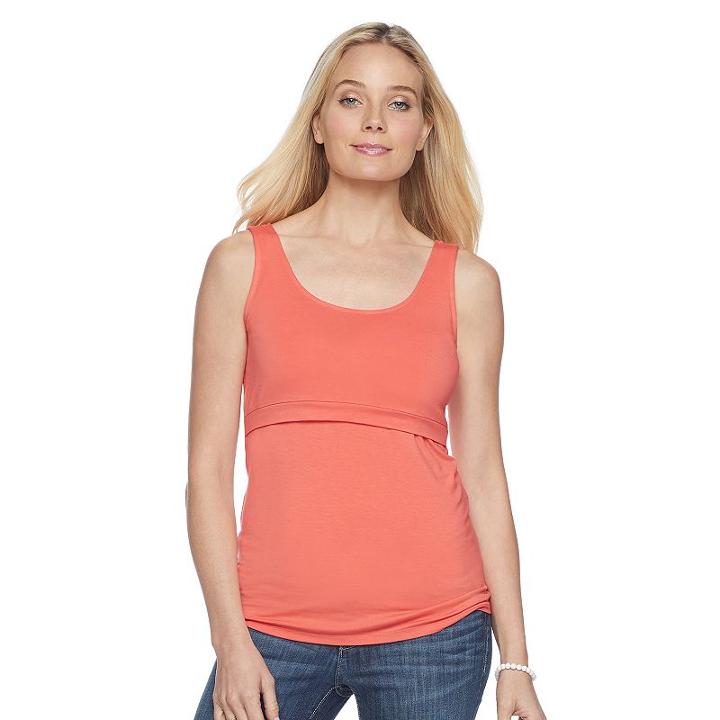 Maternity A:glow Popover Nursing Tank, Women's, Size: L-mat, Med Orange