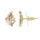 Lc Lauren Conrad Simulated Crystal Leaf Nickel Free Stud Earrings, Women's, Gold