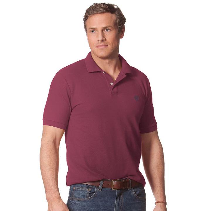 Chaps, Men's Solid Pique Polo, Size: Small, Red