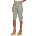 Women's Croft & Barrow&reg; Crisscross Skimmer Capris, Size: Medium, Green
