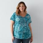 Plus Size Sonoma Goods For Life&trade; Essential V-neck Tee, Women's, Size: 1xl, Dark Blue
