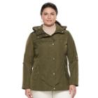 Plus Size Weathercast Hooded Anorak Rain Jacket, Women's, Size: 3xl, Green