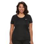 Plus Size Nike Miler Dri-fit Short Sleeve Top, Women's, Size: 2xl, Grey (charcoal)