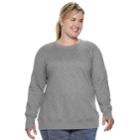 Plus Size Tek Gear&reg; Crewneck Thumb Hole Sweatshirt, Women's, Size: 3xl, Dark Grey