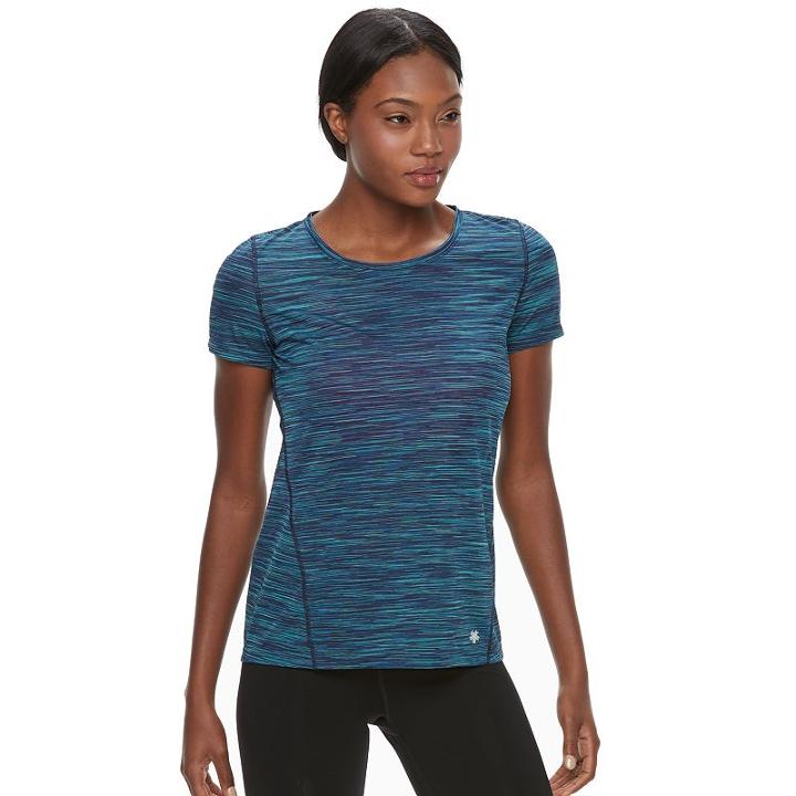 Women's Tek Gear® Space-dyed Performance Tee, Size: Large, Turquoise/blue (turq/aqua)