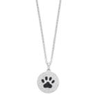 Silver Plated Crystal Paw Print Pendant Necklace, Women's, Size: 18, Multicolor