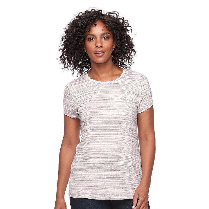 Women's Apt. 9&reg; Essential Crewneck Tee, Size: Xs, Light Pink