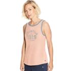 Women's Champion Heritage Vintage Ringer Graphic Tank, Size: Medium, Light Pink