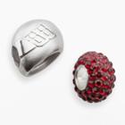 Insignia Collection Nascar Dale Earnhardt Jr. Sterling Silver 88 Helmet And Crystal Bead Set, Women's, Red