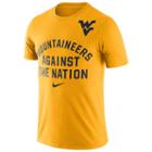 Men's Nike West Virginia Mountaineers Rally Tee, Size: Small, Gold