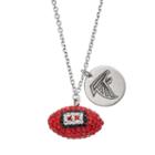 Atlanta Falcons Crystal Sterling Silver Team Logo & Football Charm Necklace, Women's, Size: 18, Multicolor
