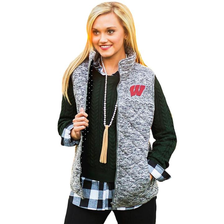 Women's Gameday Couture Wisconsin Badgers Quilted Vest, Size: Small, Green