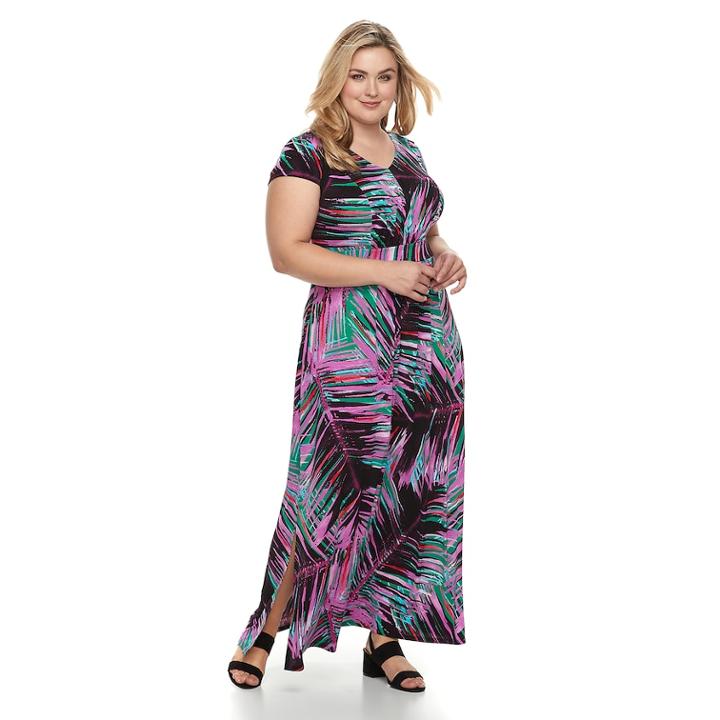 Plus Size Dana Buchman Shirred Maxi Dress, Women's, Size: 2xl, Lt Purple