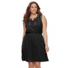 Plus Size Sonoma Goods For Life&trade; Embroidered Tank Dress, Women's, Size: 2xl, Black