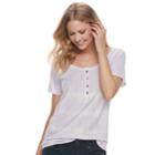Women's Sonoma Goods For Life&trade; Raglan Henley Tee, Size: Xl, Brt Purple