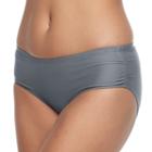 Women's Free Country Ruched Scoop Bikini Bottoms, Size: Xl, Med Grey